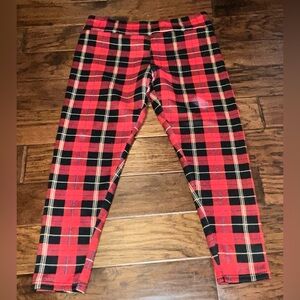 Like New Ladies plaid Leggings - Red and Black, No Boundaries